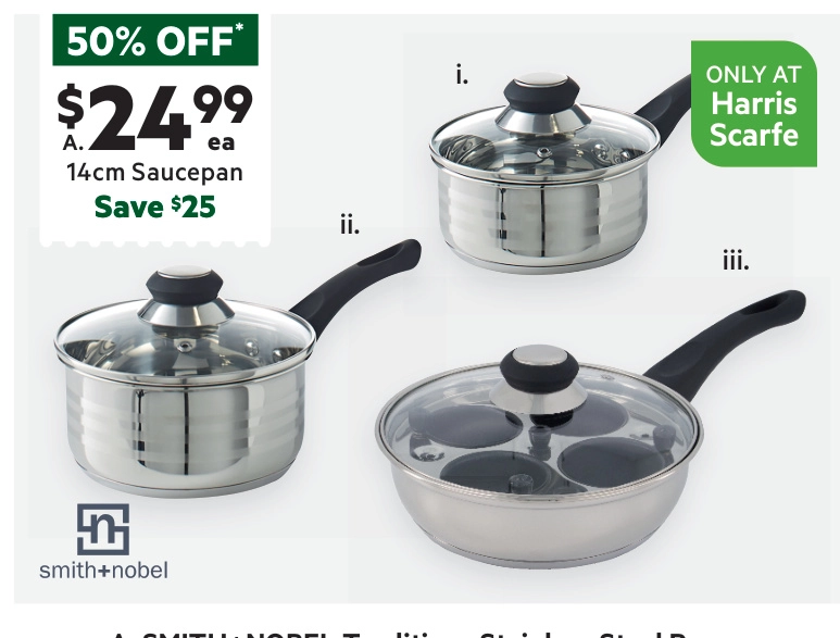 Smith + Nobel Traditions 14 cm Stainless Steel Saucepan