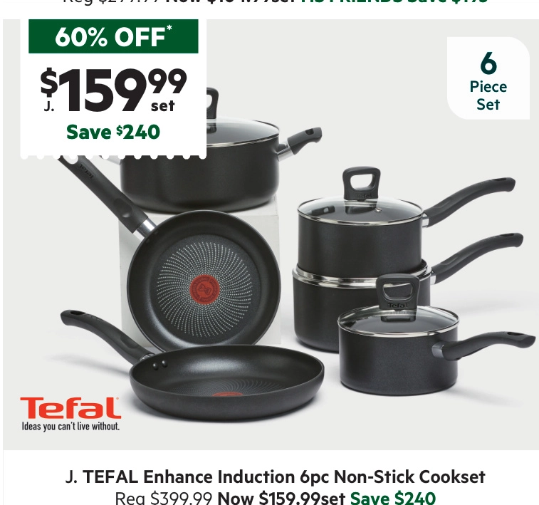 Tefal Enhance 6-Piece Induction Non-Stick Cook Set