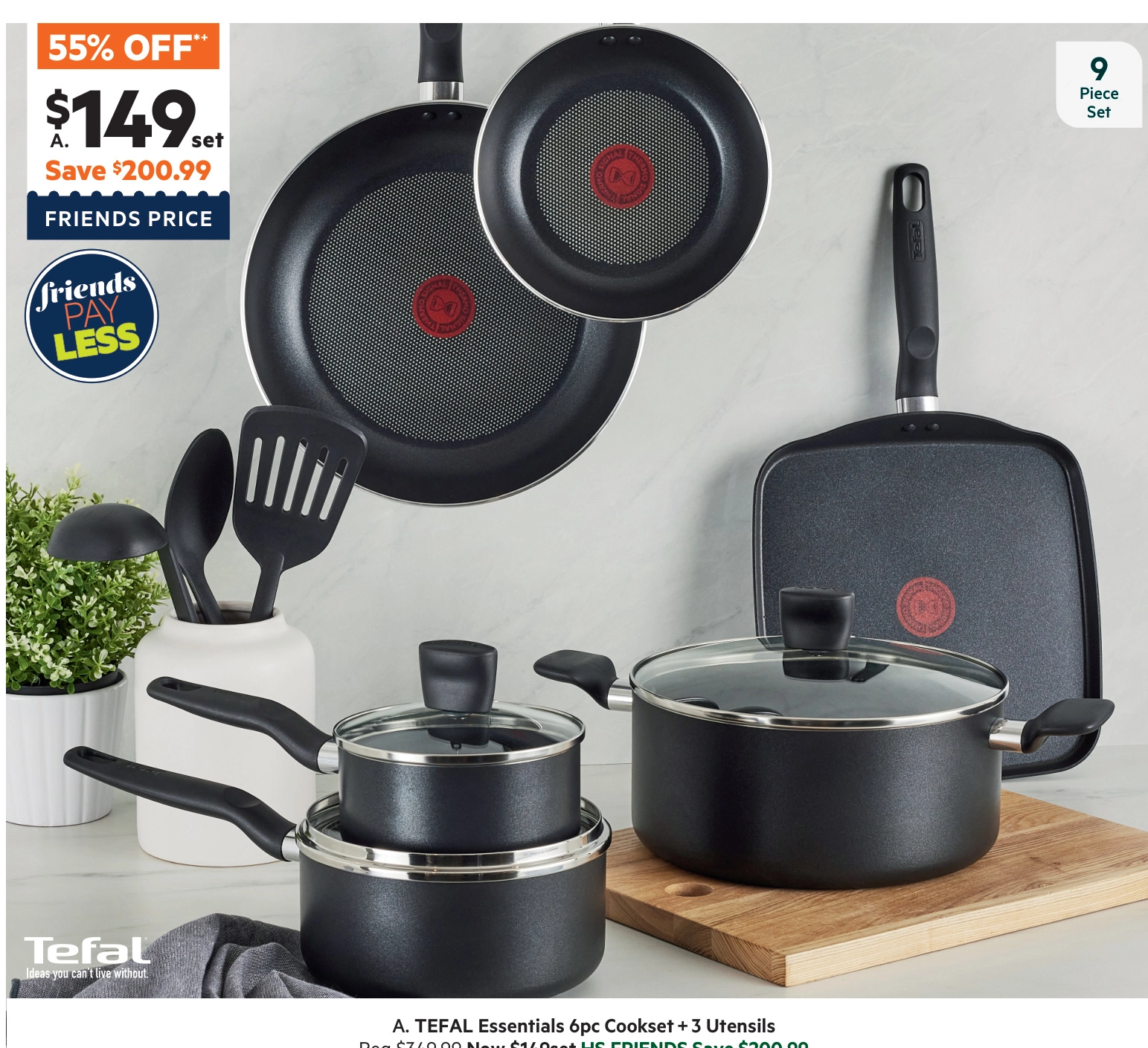 Tefal Essential Non-Stick 6 Piece Cookset