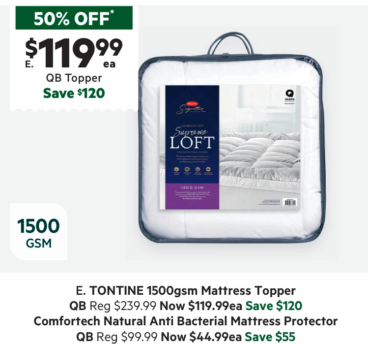 Tontine 1500 GSM Mattress Topper