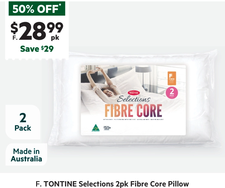 Tontine Selections Fibre Core Pillow 2 Pack Standard