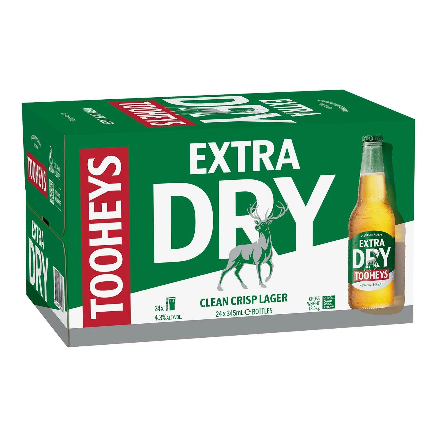 Tooheys Extra Dry Stubbies 345mL 24 pack