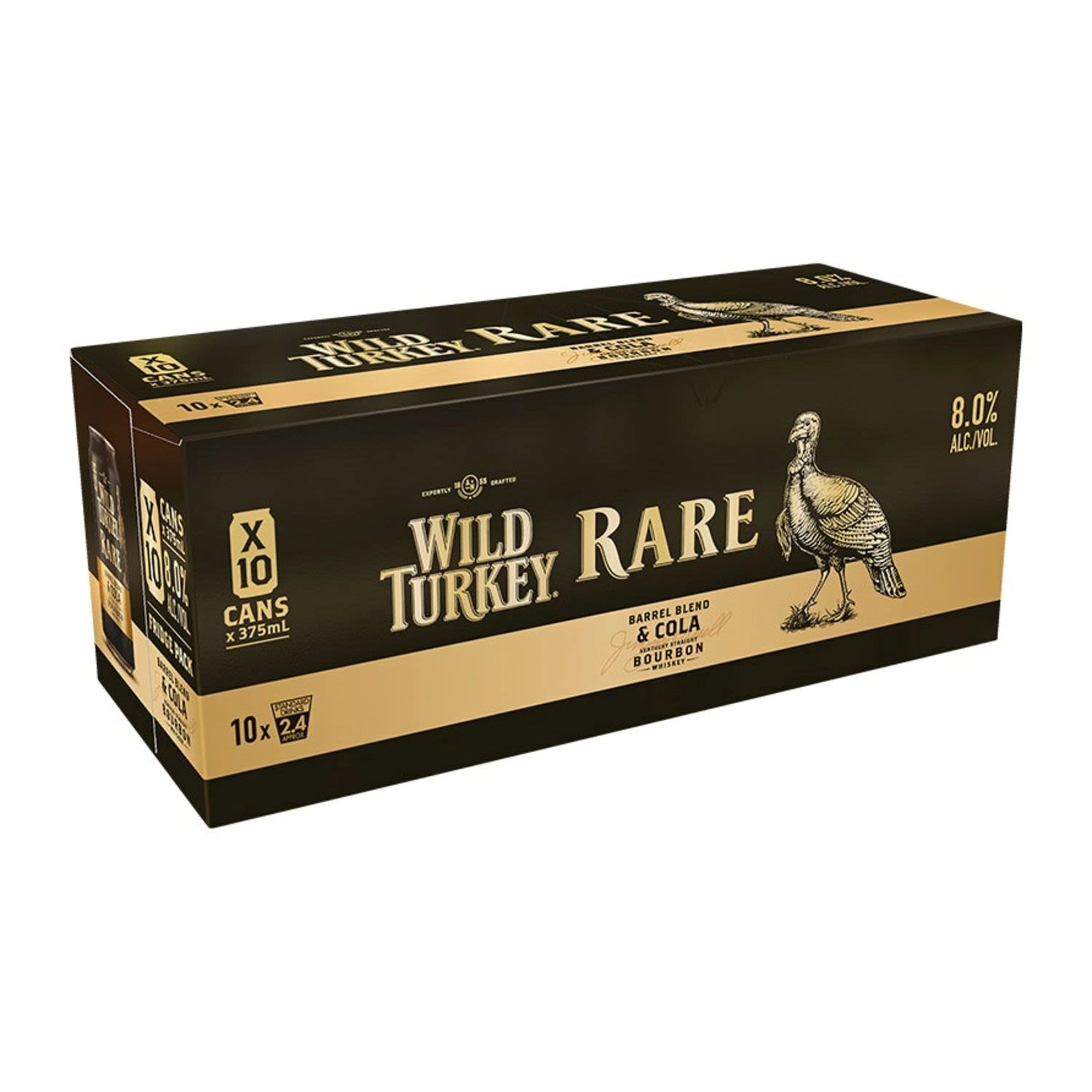 Wild Turkey Rare & Cola 8% Premix Cans 375mL 10 pack