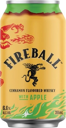 Fireball Cinnamon Whisky 6.6% Varieties 4 Pack