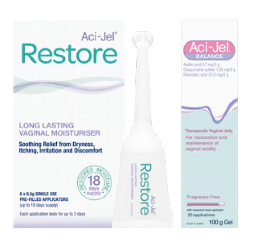 Aci-Jel Restore 6 x 6.5g Single Use or Balance Vaginal Jelly 100g