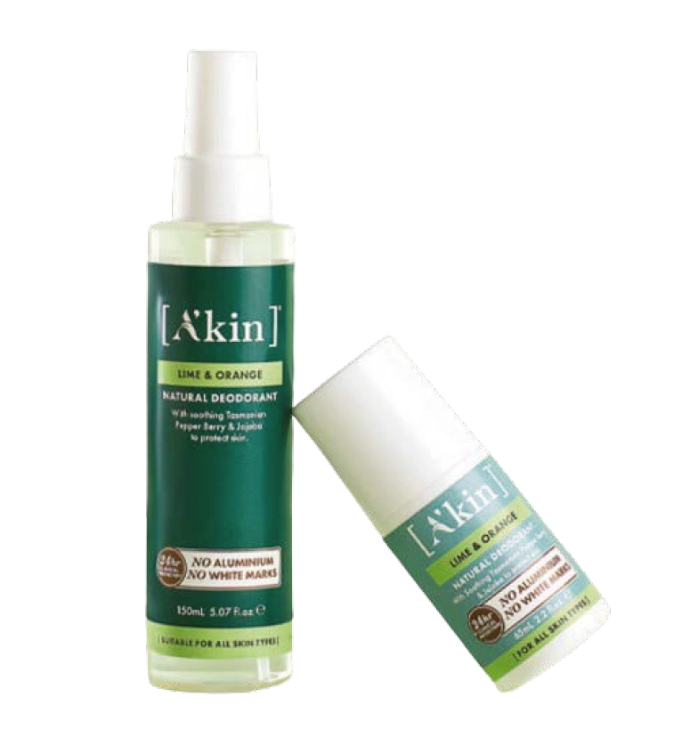 A’kin Lime & Orange Deodorant Spray 150ml or roll on 65ml