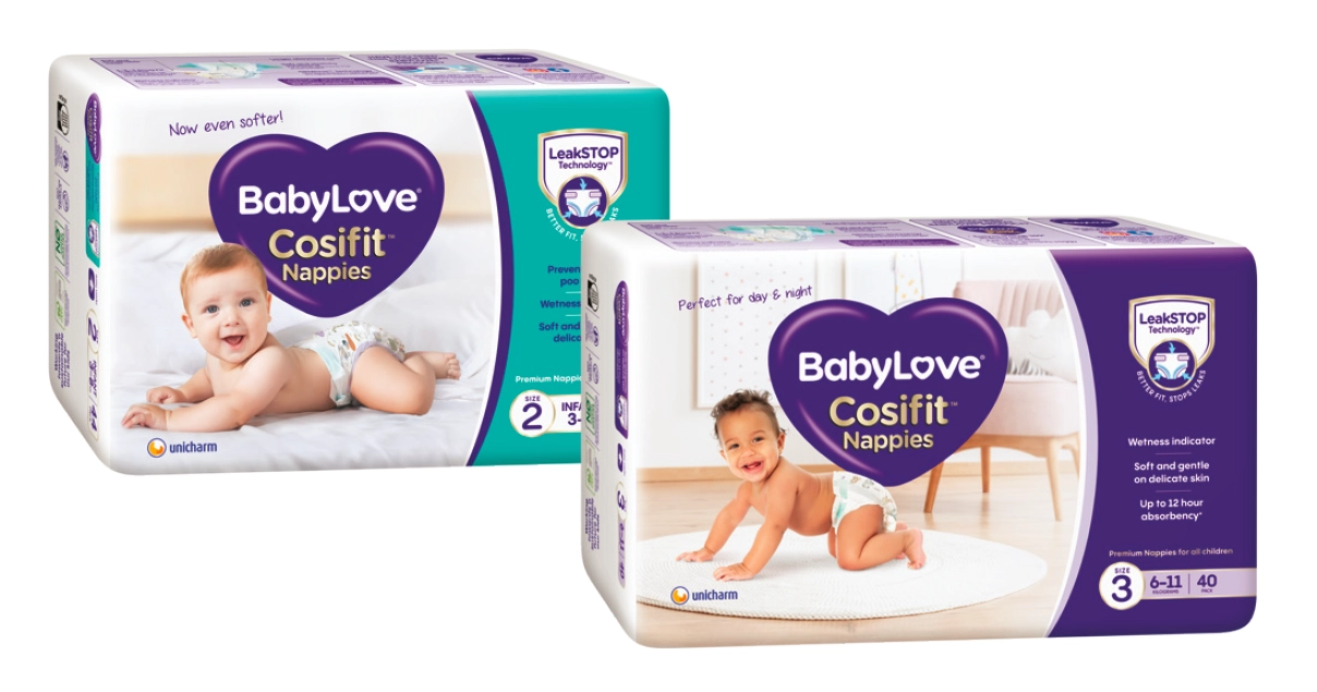 BabyLove Cosifit Nappies Size 2 44 Pack or Size 3 40 Pack