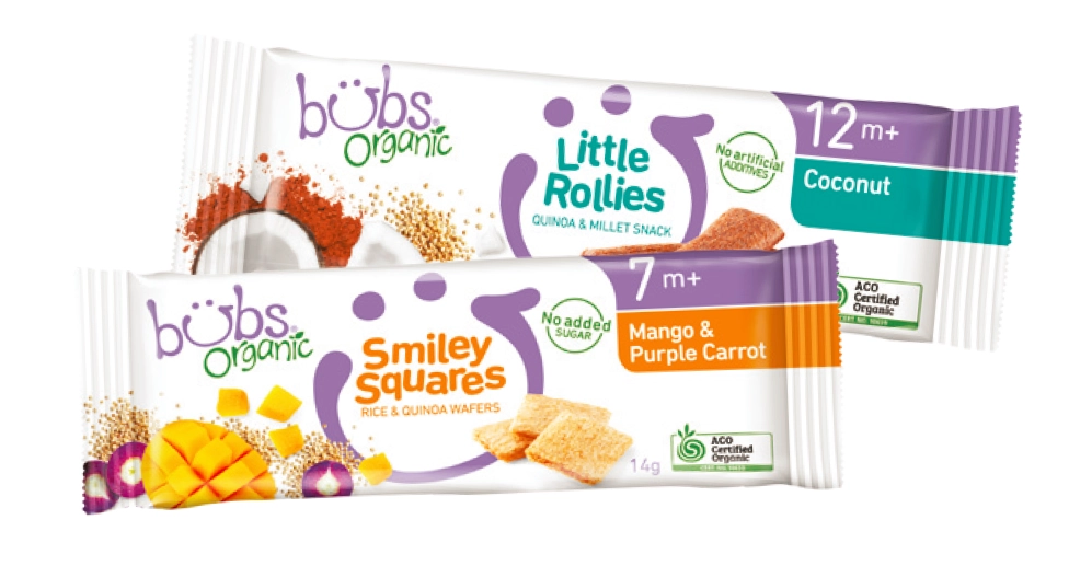 Bubs Organic Little Rollies or Smiley Squares