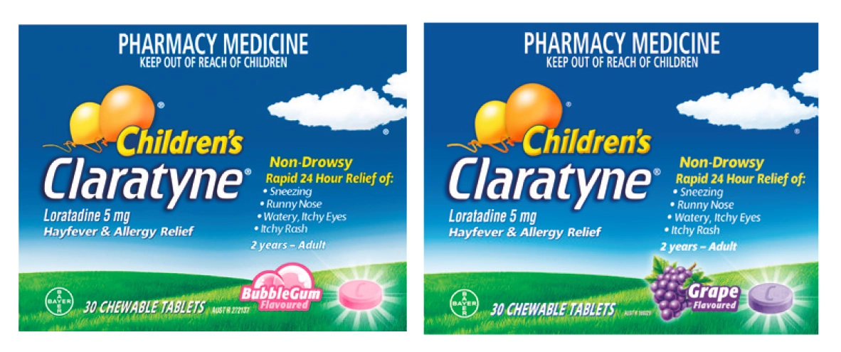 Claratyne Children’s Bubblegum or Grape Flavour 30 Chewable Tablets