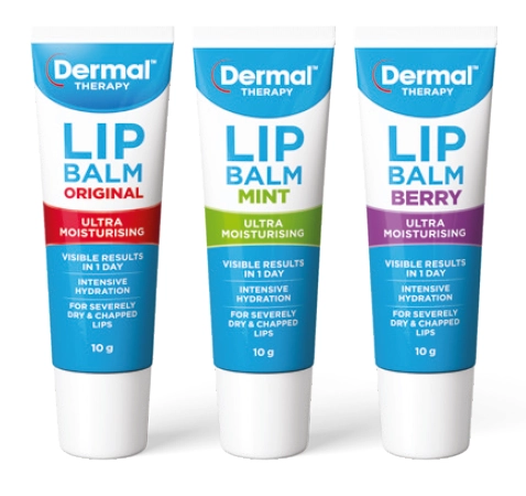 Dermal Therapy Original, Mint, Berry Lip Balm 10g