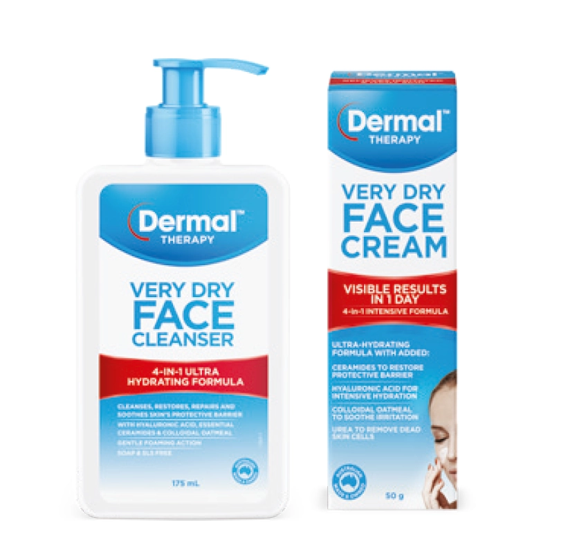 Dermal Therapy Very Dry Face Cleanser 175ml or Very Dry Face Cream 50g