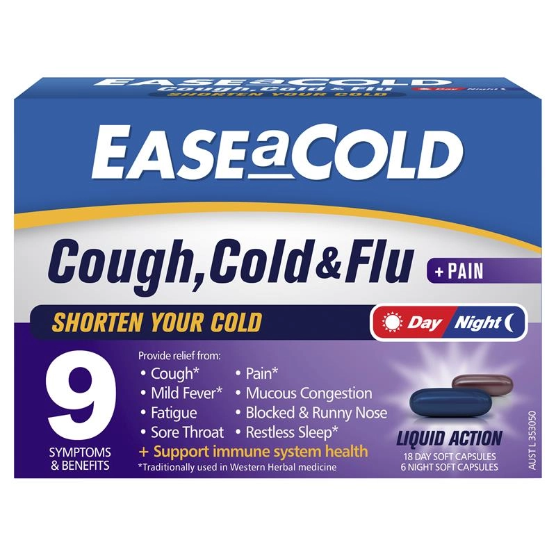 Ease a Cold, Cough Cold & Flu Day and Night 24 Capsules