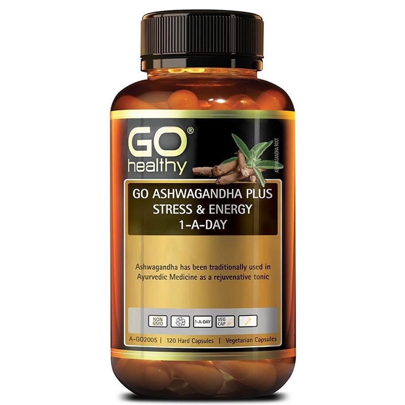 GO Healthy Ashwagandha Plus Stress & Energy 1-A-DAY 120 Hard Capsules