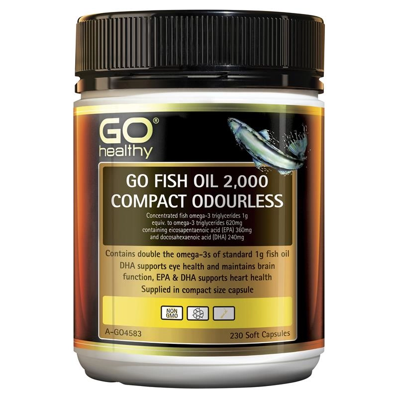 GO HEALTHY FISH OIL 2,000 COMPACT ODOURLESS 230 SOFT CAPSULES