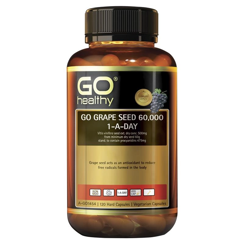 GO HEALTHY GRAPE SEED 60,000 1-A-DAY 120 VEGETARIAN CAPSULES