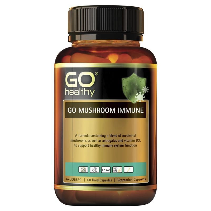 GO HEALTHY MUSHROOM IMMUNE 60 VEGETARIAN CAPSULES