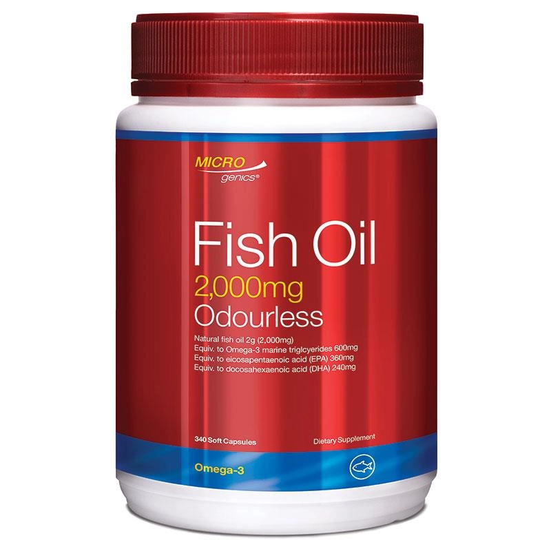 Microgenics Fish Oil 2,000mg Odourless 340 Capsules