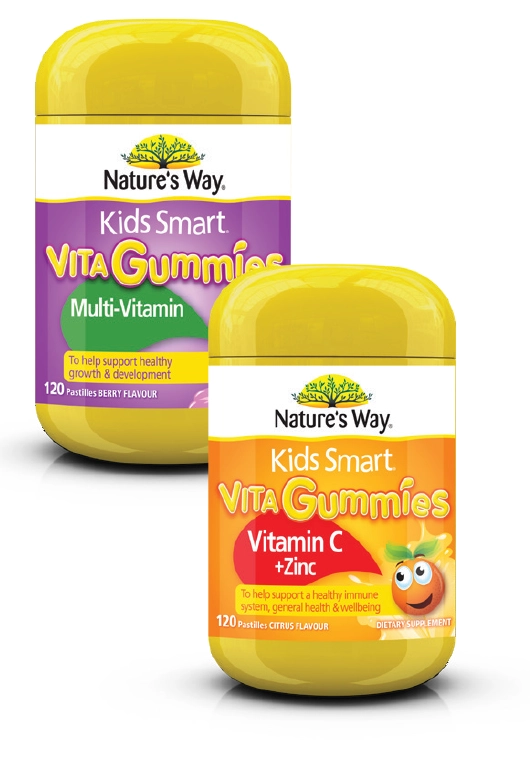 Nature’s Way Kids Smart Vita Gummies Multi-Vitamin or Vitamin C + Zinc 120 Pastilles