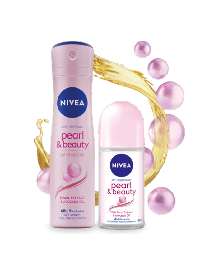 Nivea for Women Deodorant Aerosol Pearl And Beauty 250ml or Roll On 50ml