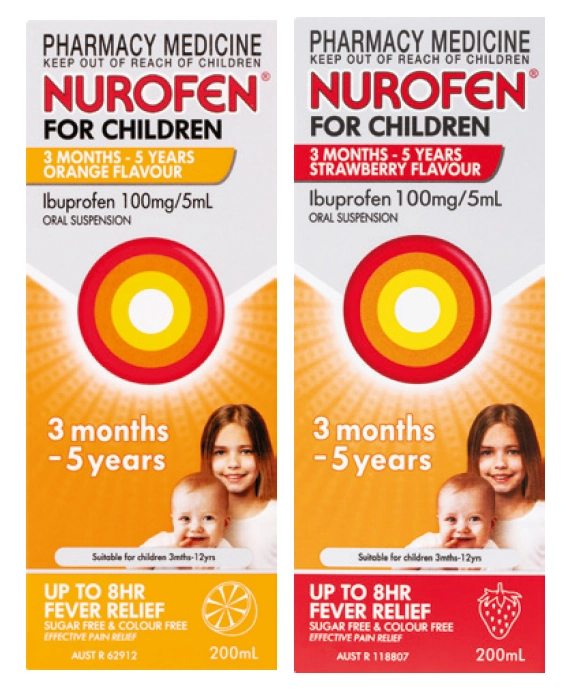 Nurofen for Children 3 Months to 5 Years Orange or Strawberry 200ml