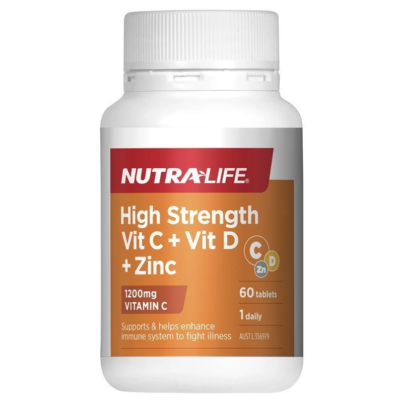 Nutra-Life High Strength Vit C + Vit D + Zinc 60 Tablets