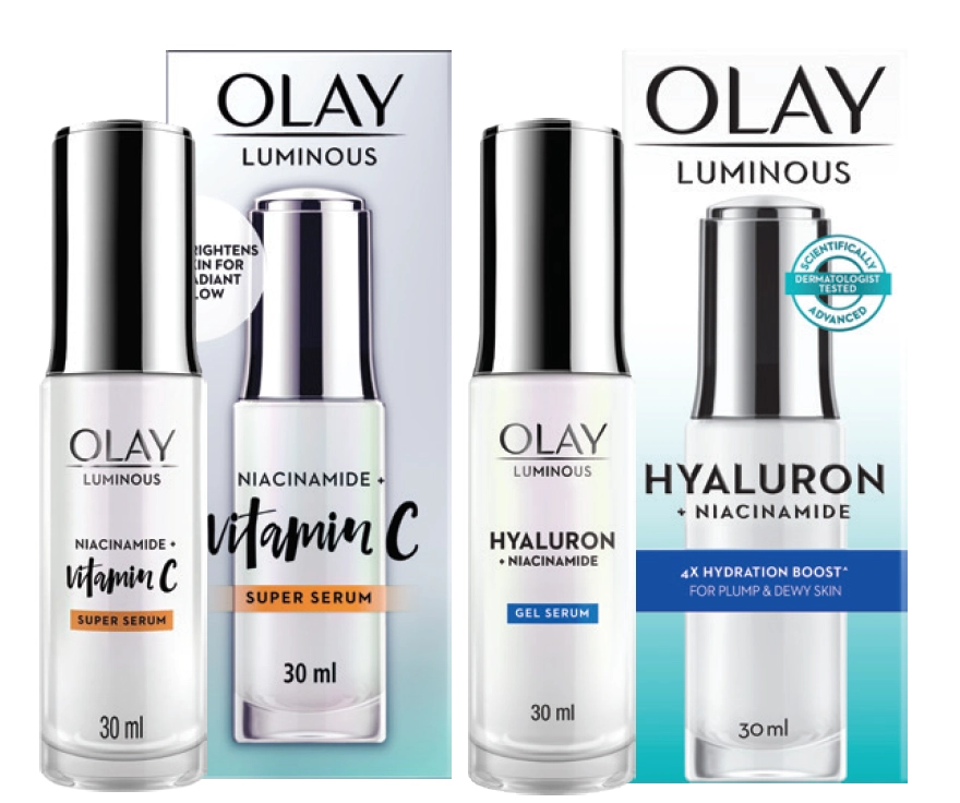 Olay Luminous Vitamin C or Hyaluron + Niacinamide Serum 30ml