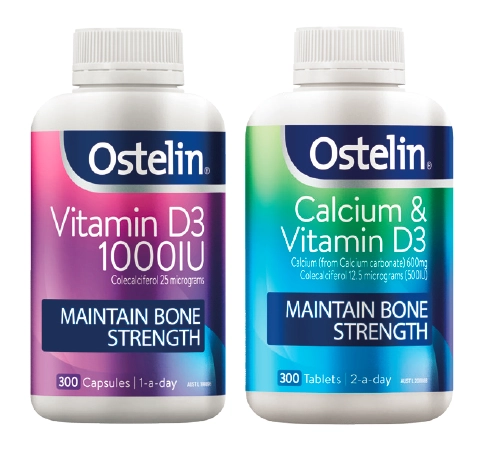 Ostelin Vitamin D3 1000IU 300 Capsules or Calcium & Vitamin D3 300 Tablets