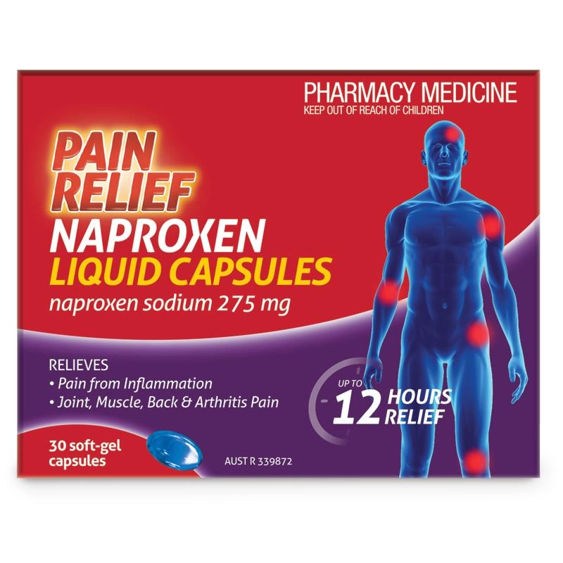 Pain Relief Naproxen Liquid Capsules 30 Pack