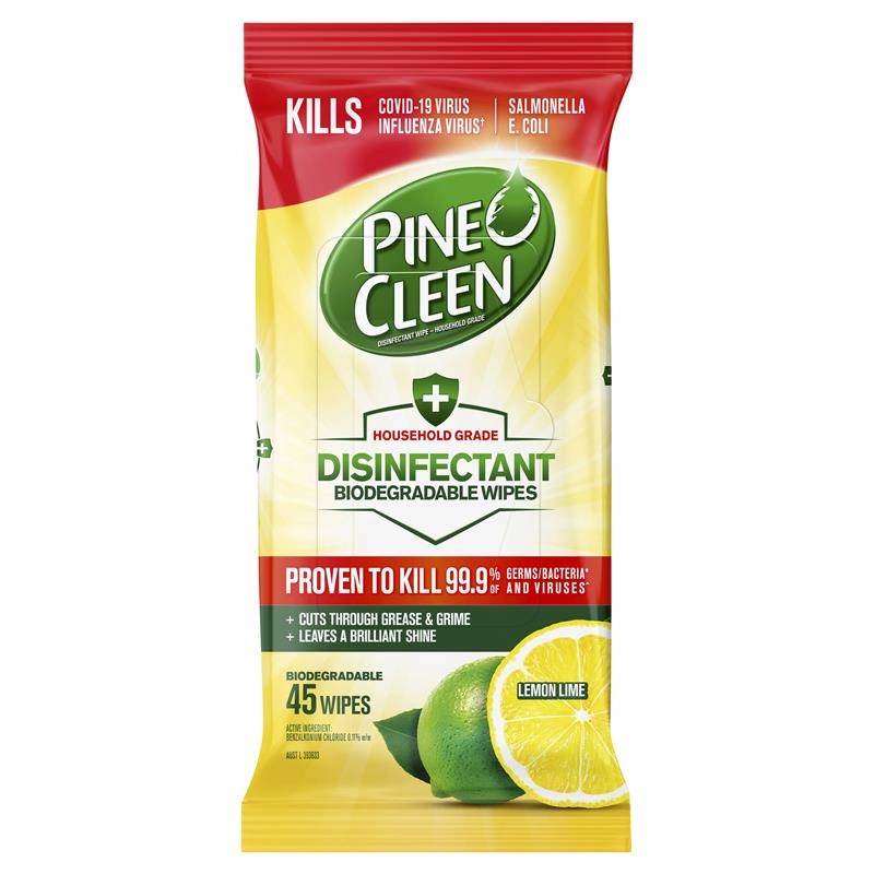 Pine O Cleen Biodegradable Wipes 45 Pack