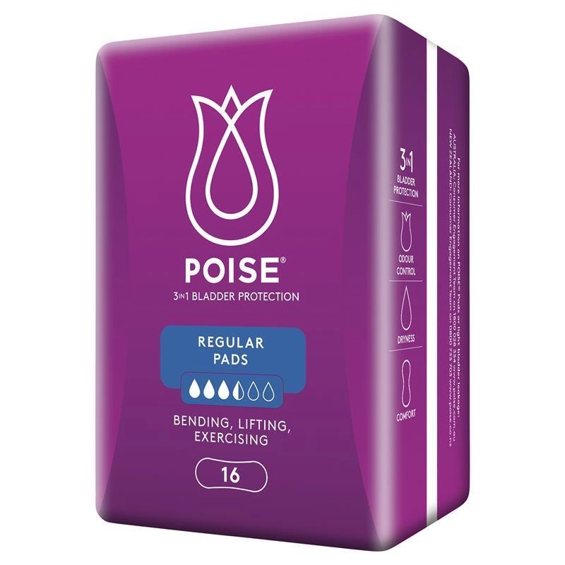 Poise Regular Pads 16 Pack