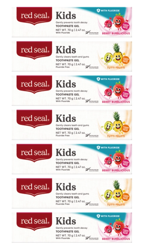 Red Seal Kids Berry Bubbilicious Fluoride or Tutti Frutti Toothpaste 70g