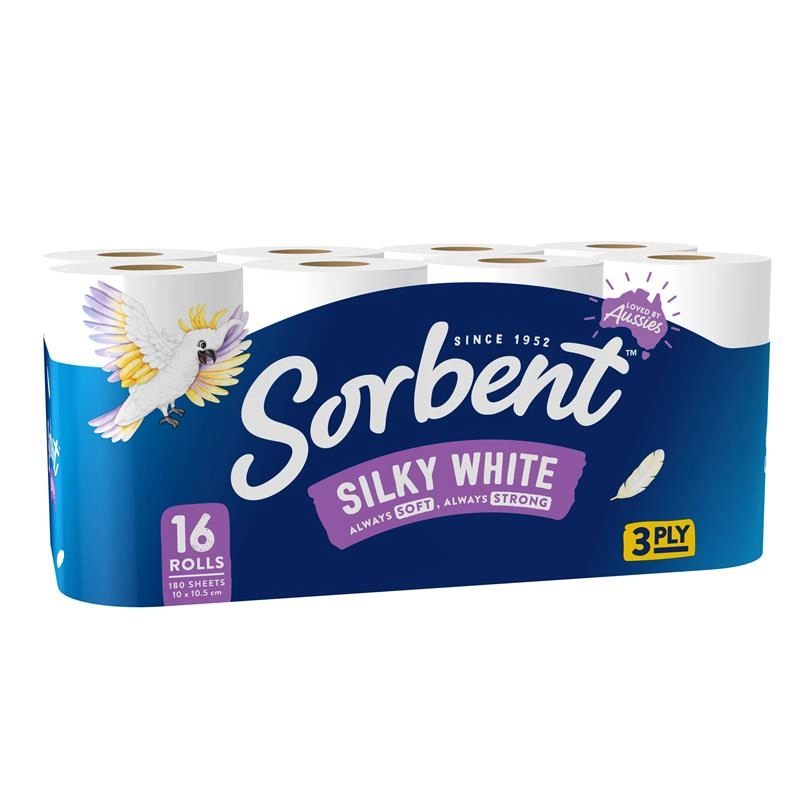 Sorbent Toilet Tissue Silky White 16 Pack