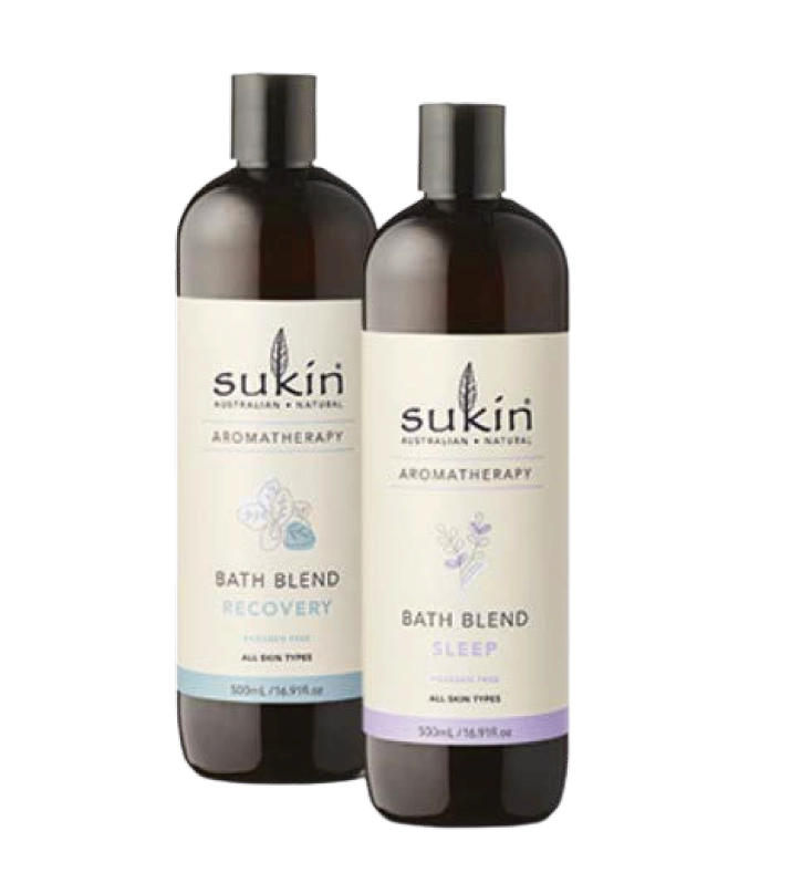 Sukin Aromatherapy Recovery Bath Blend or Sleep Bath Blend 500ml