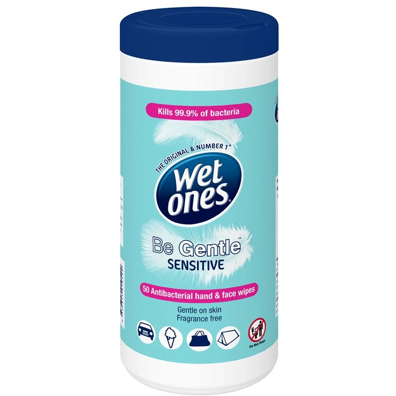 Wet Ones Be Gentle Sensitive Canister 50 Wipes