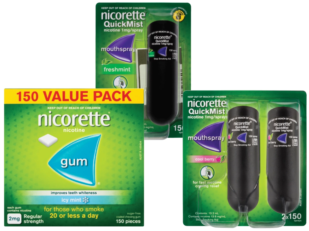 Nicorette Selected Range