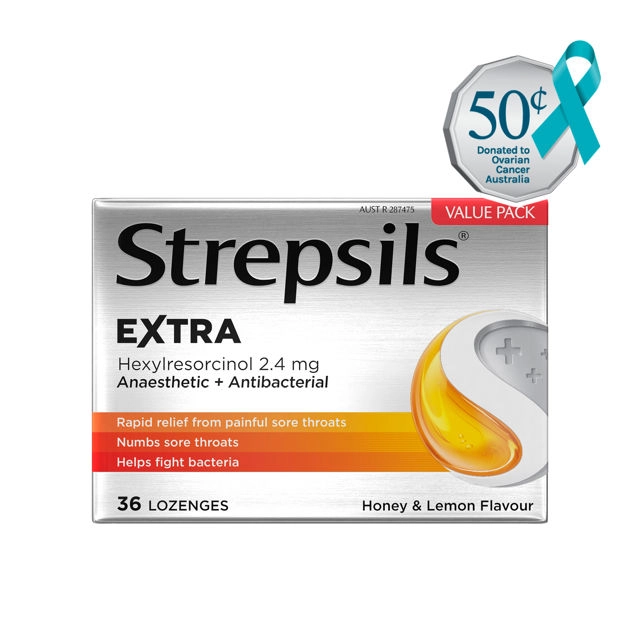 Strepsils Extra Honey & Lemon Throat 36 lozenges