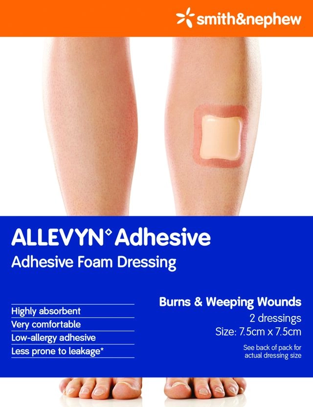 Allevyn Adhesive Bandage 7.5 x 7.5cm 2 Pack