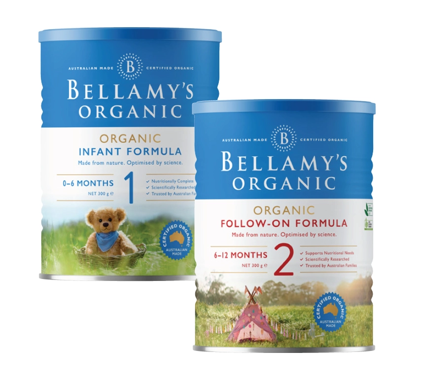 Bellamy’s Organic Step 1 Infant Formula 900g or Organic Step 2 Follow On Formula 900g