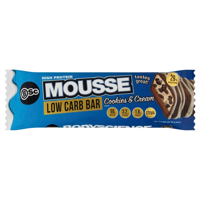 BSc High Protein Low Carb Mousse Bar Cookies & Cream 55g