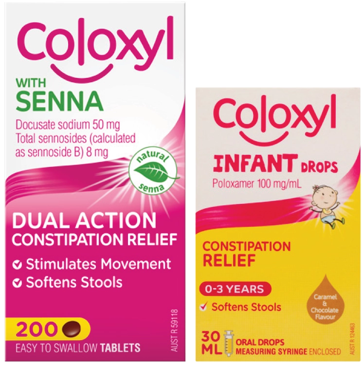 Coloxyl with Senna 200 tablets or Infant Drops Constipation Relief 30ml