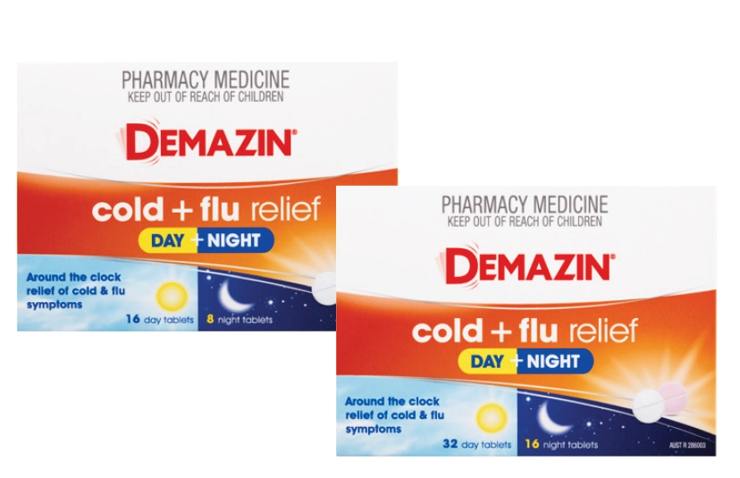 Demazin PE Multi Action Cold & Flu Day & Night 24 Tablets or 48 Tablets