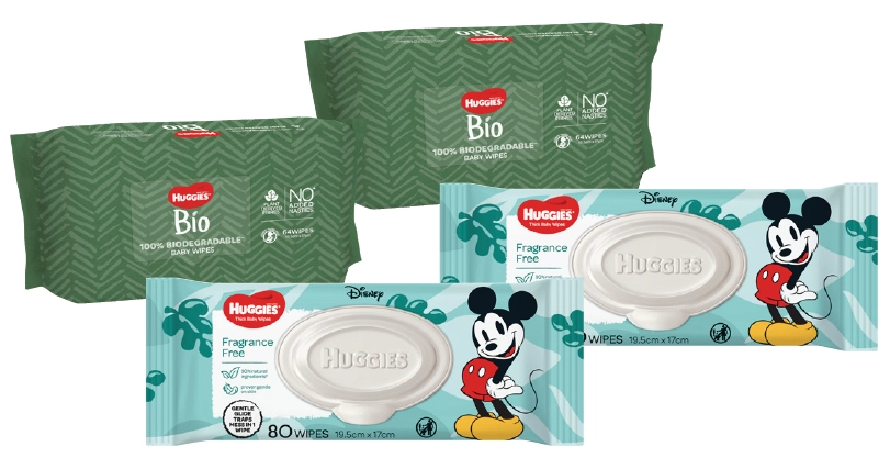 Huggies Baby Wipes Biodegradable 64 Pack or Baby Wipes Fragrance Free Refill 80 wipes