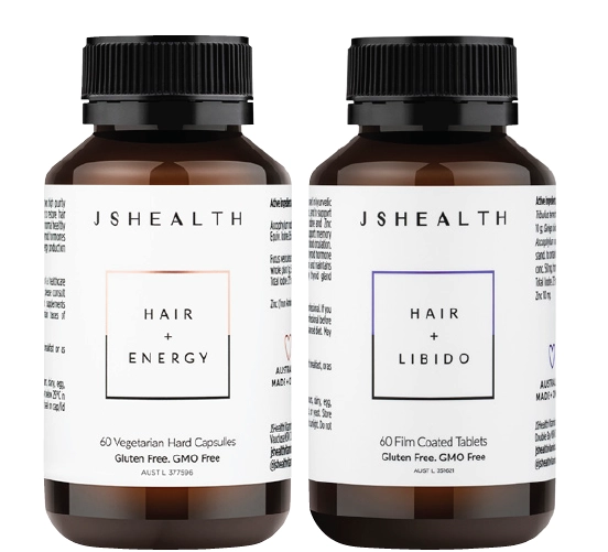 JSHealth Vitamins Hair + Energy Formula 60 capsules or Hair + Libido Formula 60 tablets