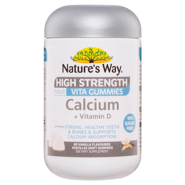 Nature's Way High Strength Adult Vita Gummies Calcium + Vitamin D 60 pastilles