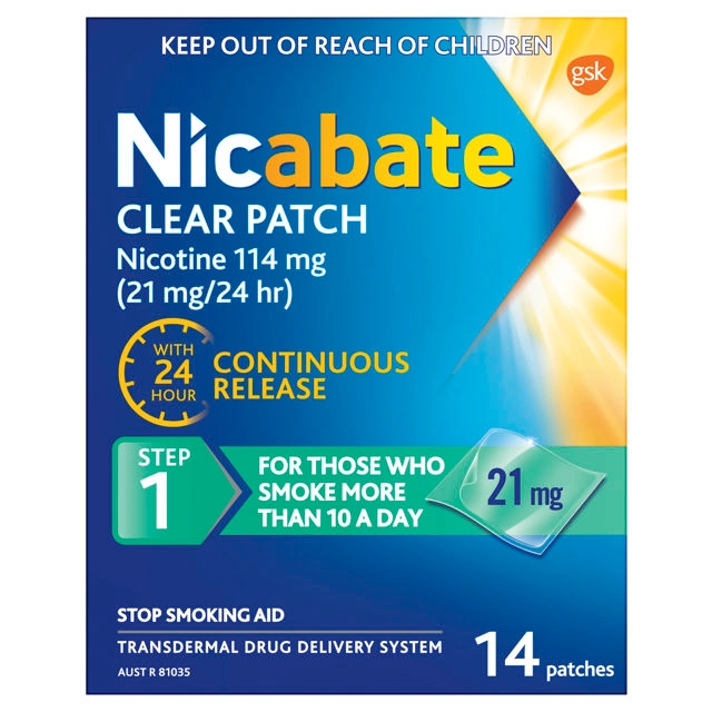 Nicabate Clear Patch 21mg Step 1 14 patches