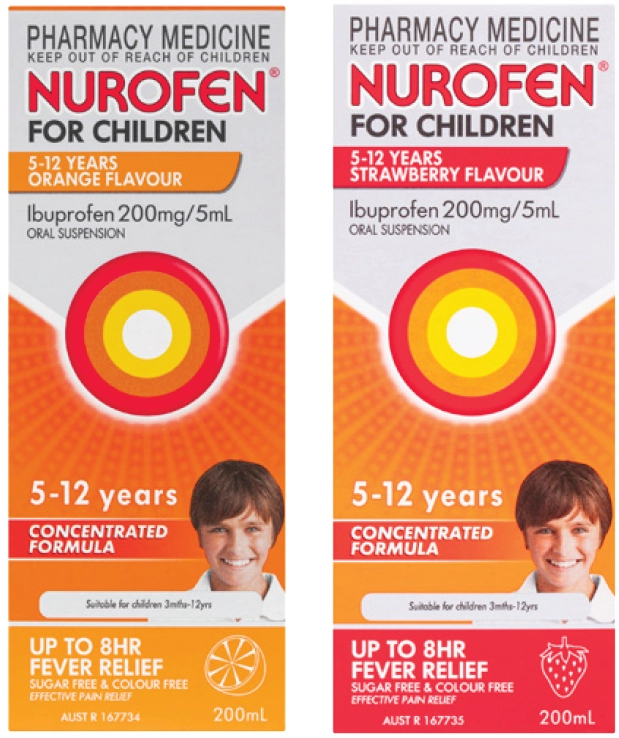 Nurofen For Children 5-12 Years Orange 100ml or Strawberry 100ml