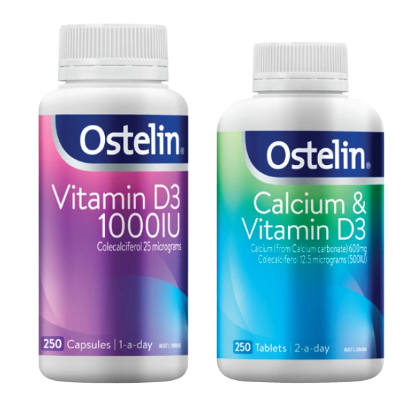 Ostelin Vitamin D3 1000IU 250 capsules or Calcium & Vitamin D3 250 tablets