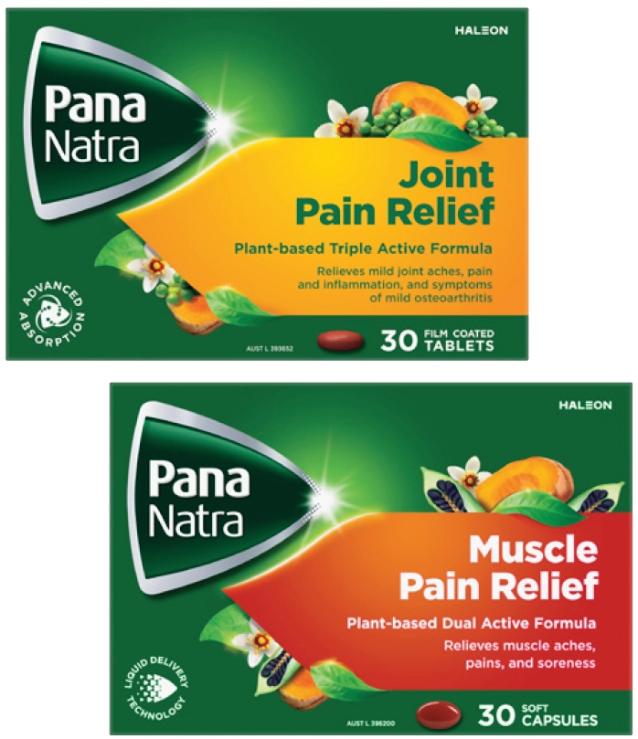 PanaNatra Joint Pain Relief 30 tablets or Muscle Pain Relief 30 capsules