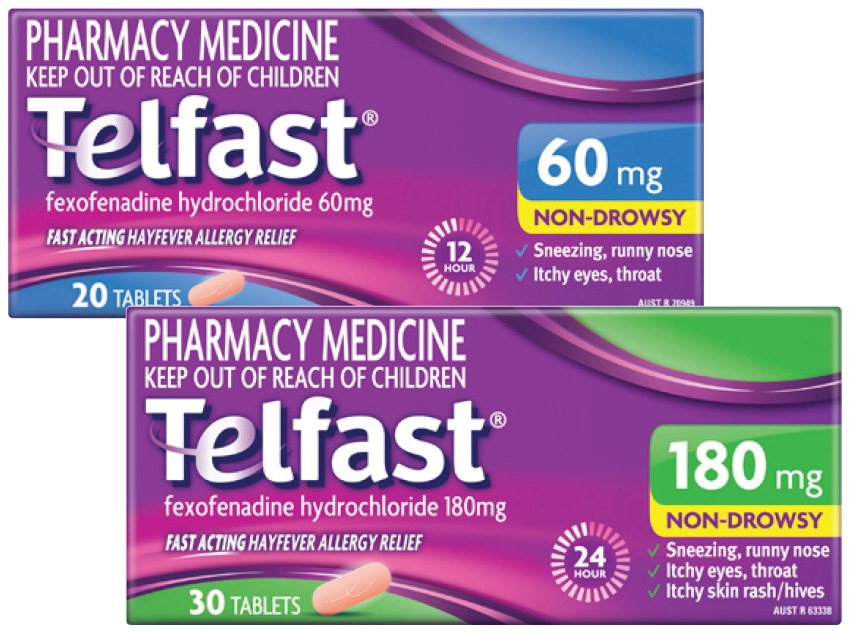 Telfast 60mg 20 Tablets or 180mg 30 Tablets