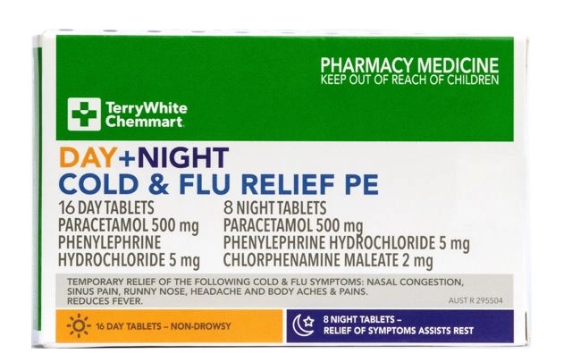 TerryWhite Chemmart Cold & Flu Relief Day & Night PE 24 tablets